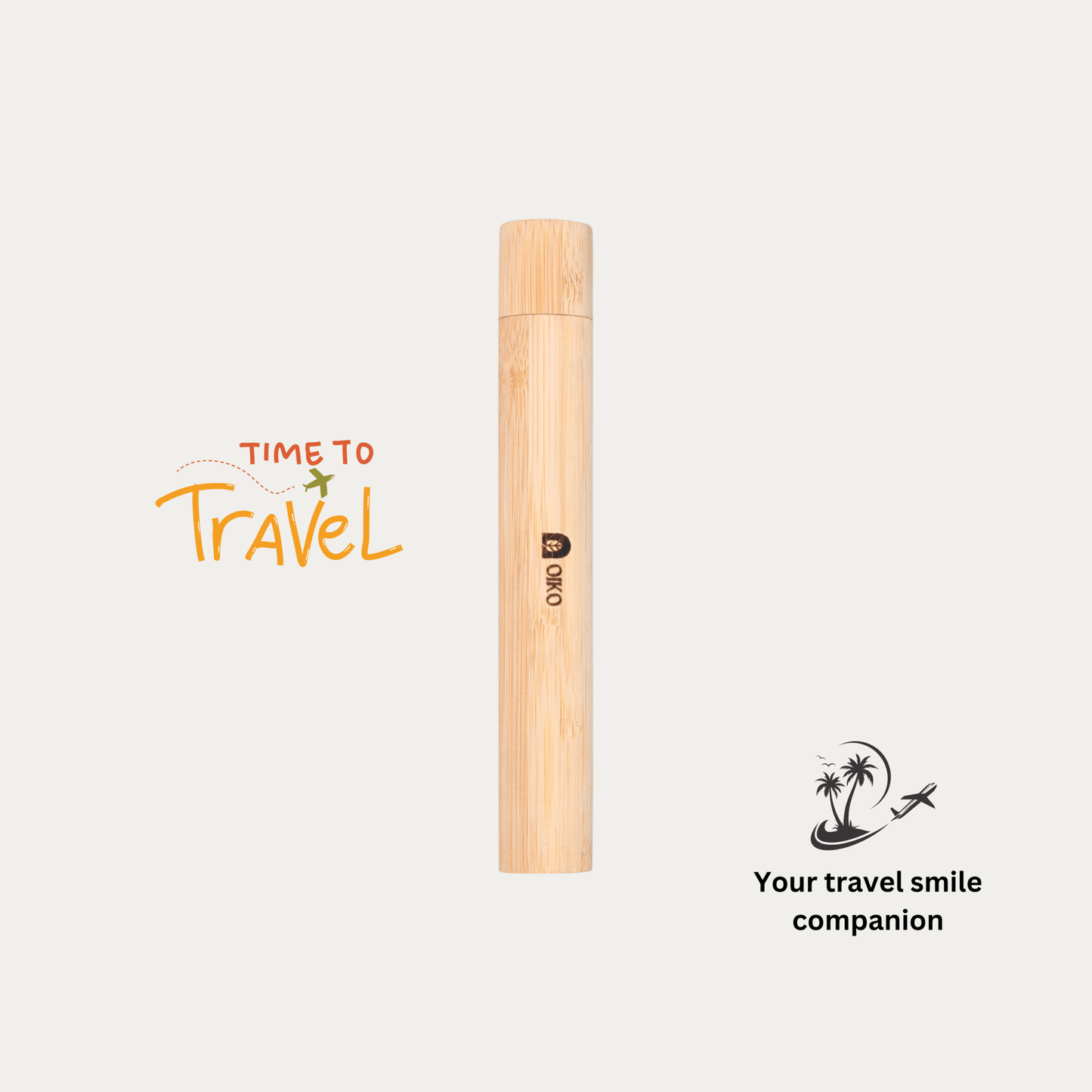 Bamboo Toothbrush Travel Tube| Brush Included |Stylish Protection On the Go - OIKO