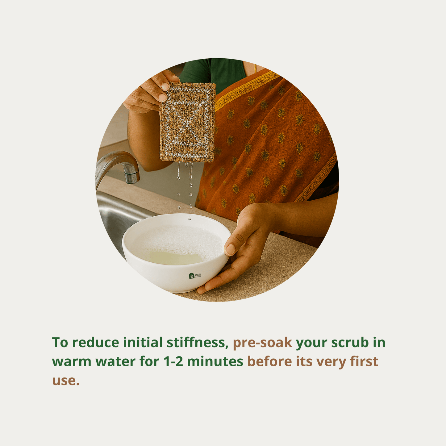 Coconut Coir Cleaning Scrub Pad |Natural, Biodegradable & Effective - OIKO
