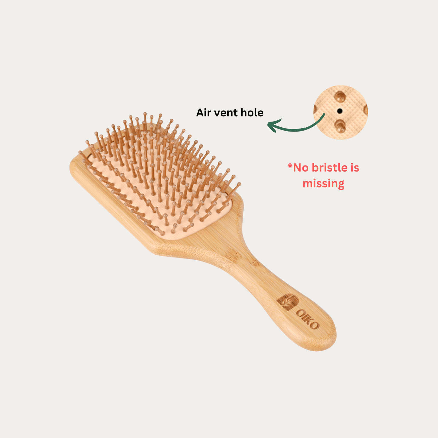 Bamboo Hair Brush with bamboo bristles - OIKO