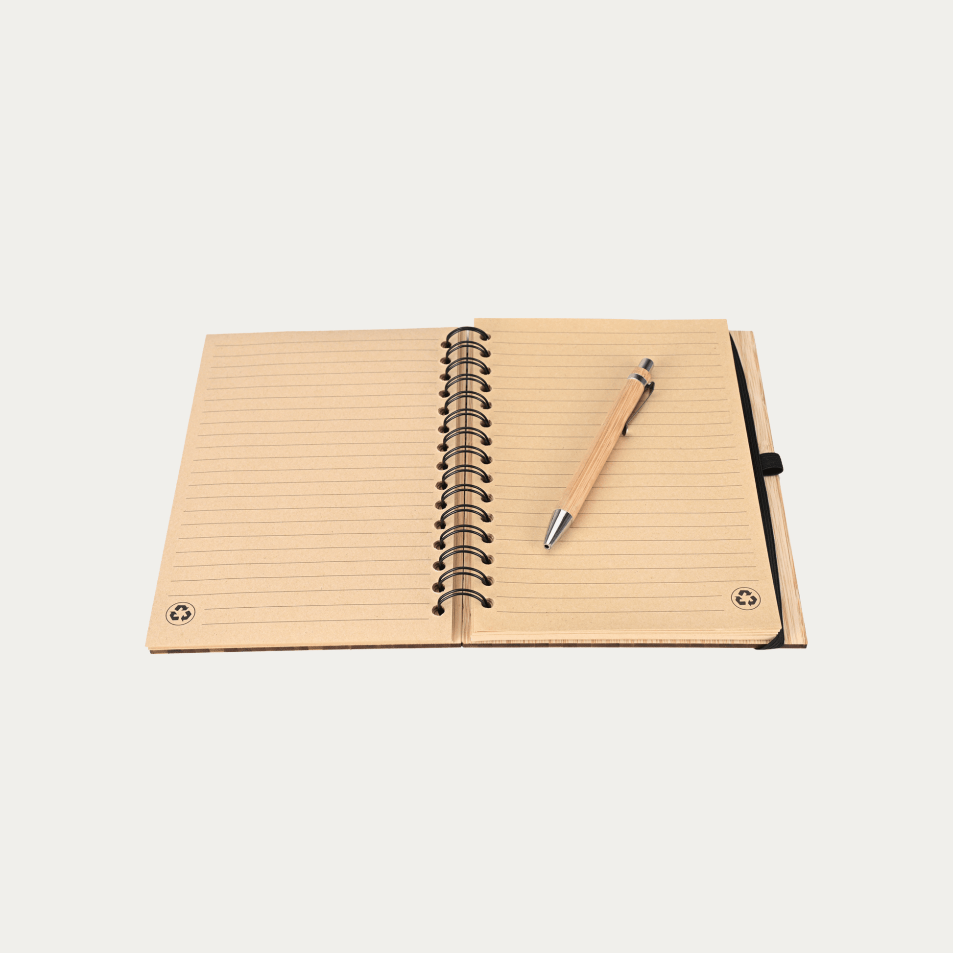 Bamboo Journal Set| Made With Recycled Paper | Bamboo Pen Included - OIKO