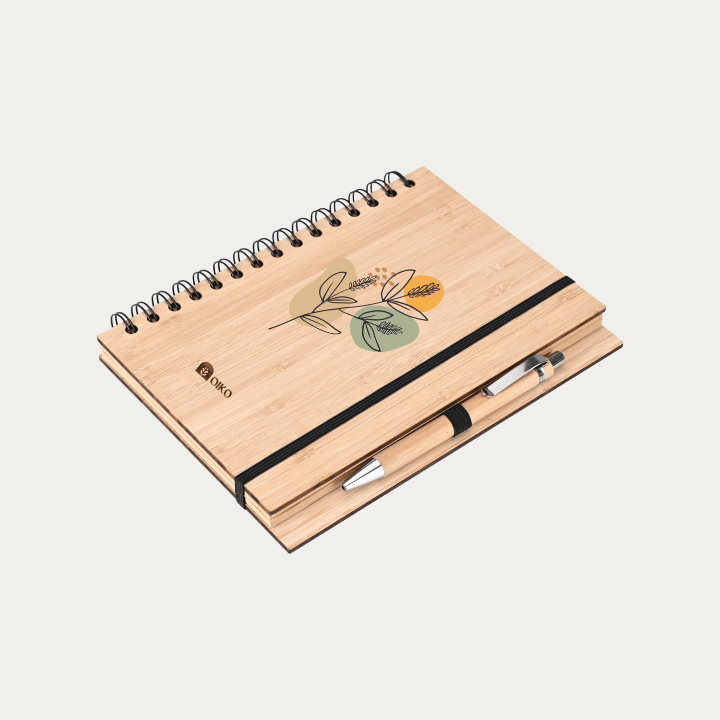 Bamboo Journal Set| Made With Recycled Paper | Bamboo Pen Included - OIKO