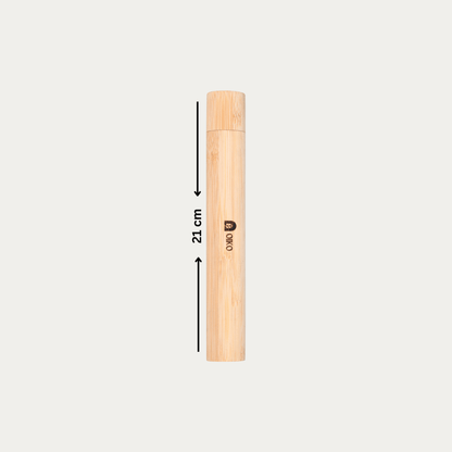 Bamboo Toothbrush Travel Tube| Brush Included |Stylish Protection On the Go - OIKO
