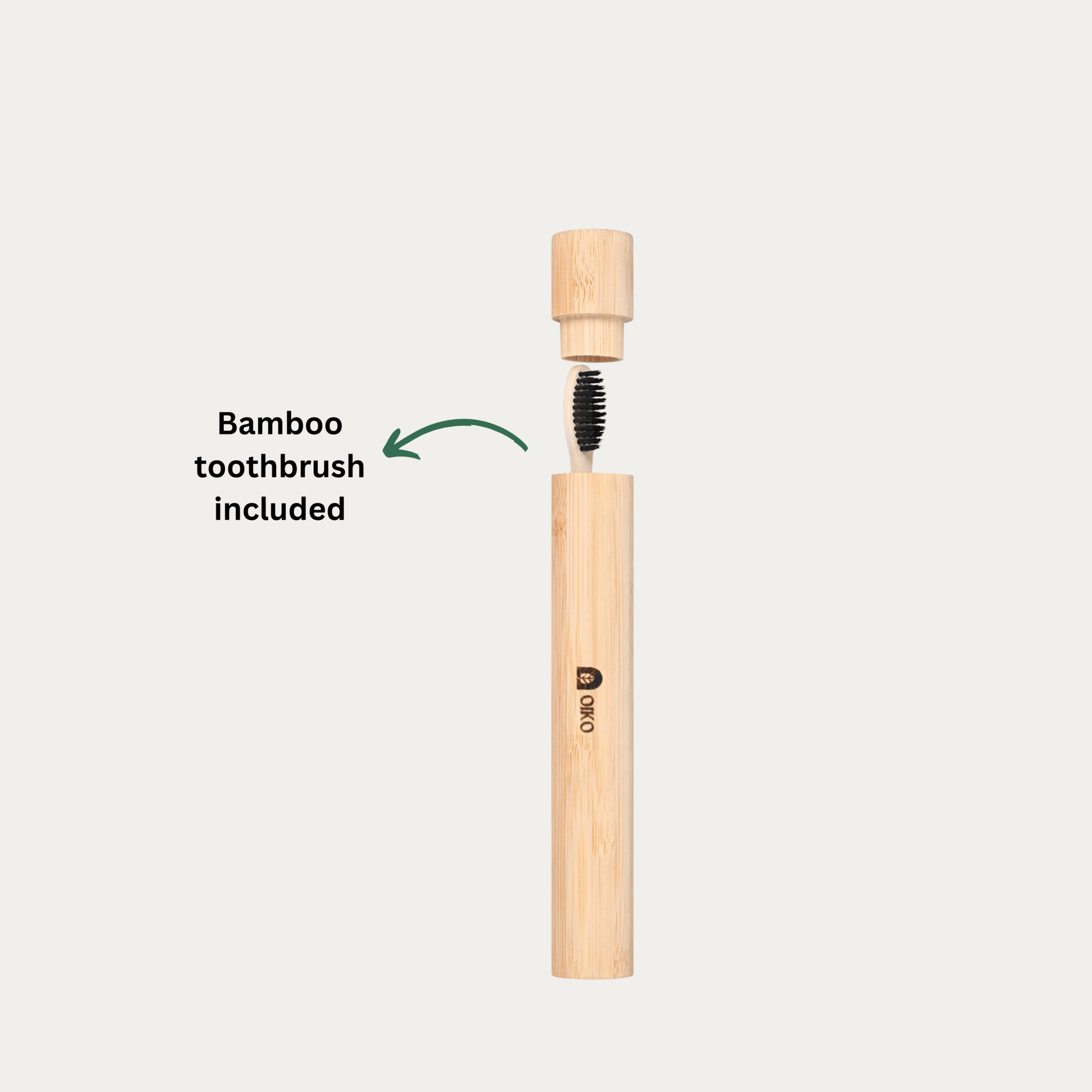 Bamboo Toothbrush Travel Tube| Brush Included |Stylish Protection On the Go - OIKO