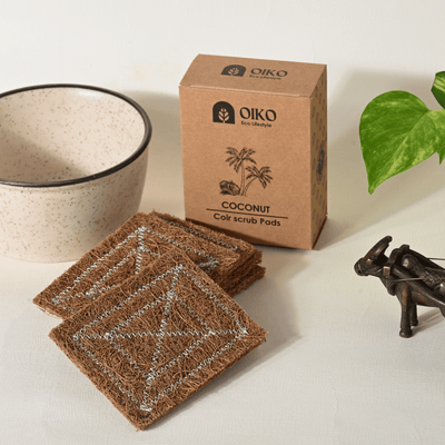 Coconut Coir Cleaning Scrub Pad |Natural, Biodegradable & Effective - OIKO