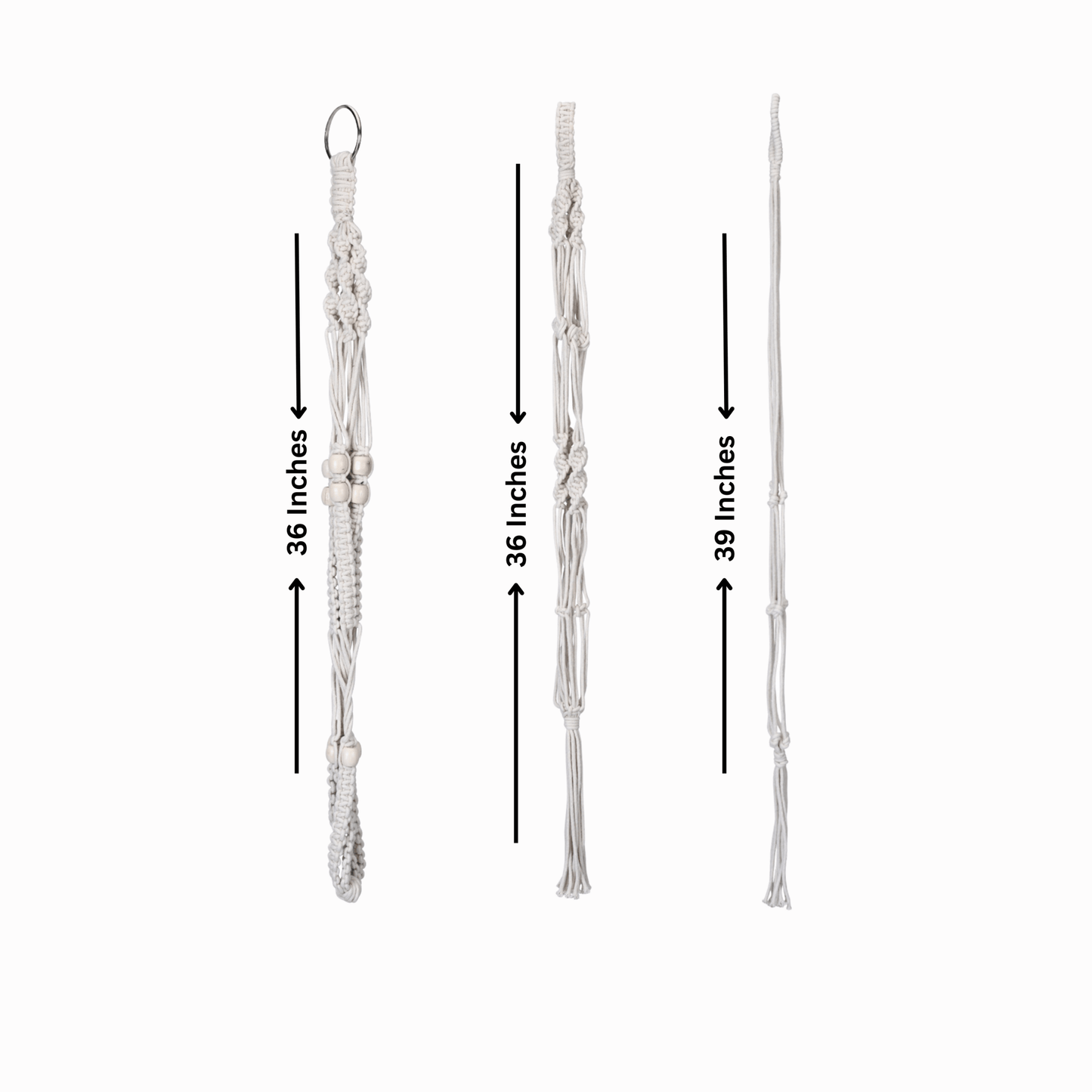 Macrame Cotton Assorted Plant Hanger pack of 3 | Stylish Indoor Decor - OIKO