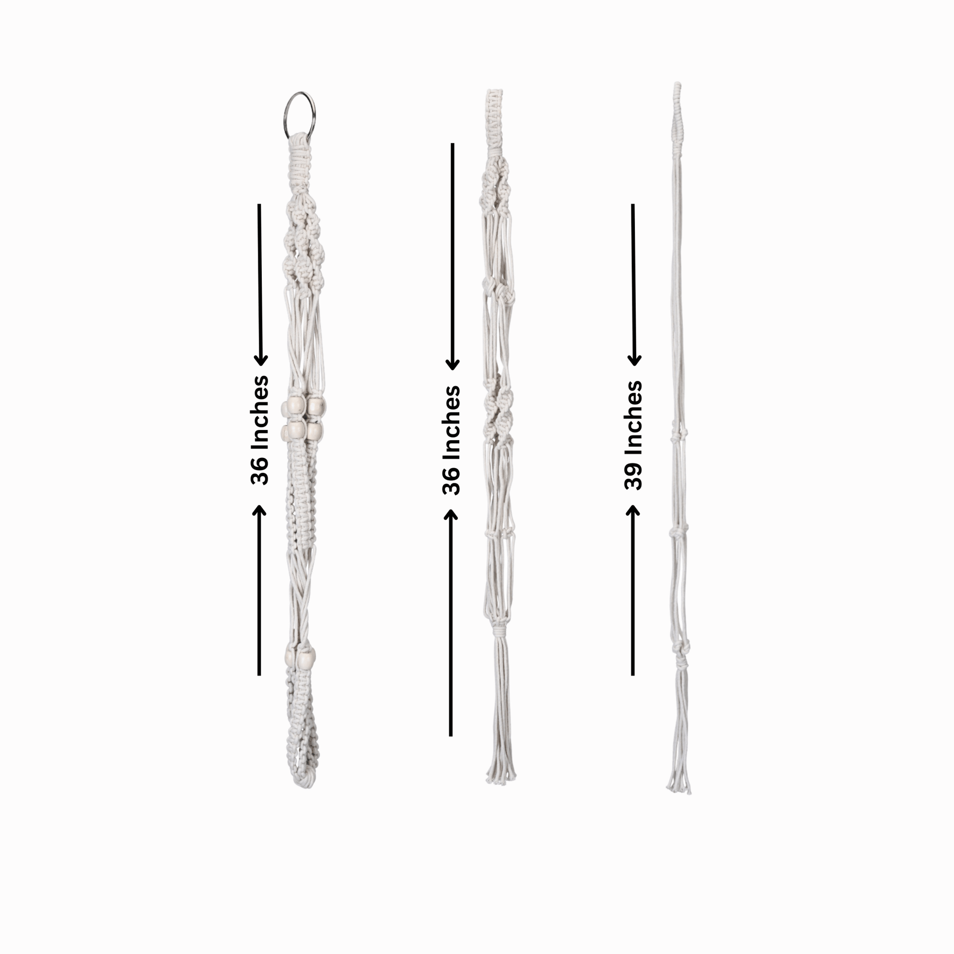 Macrame Cotton Assorted Plant Hanger pack of 3 | Stylish Indoor Decor - OIKO