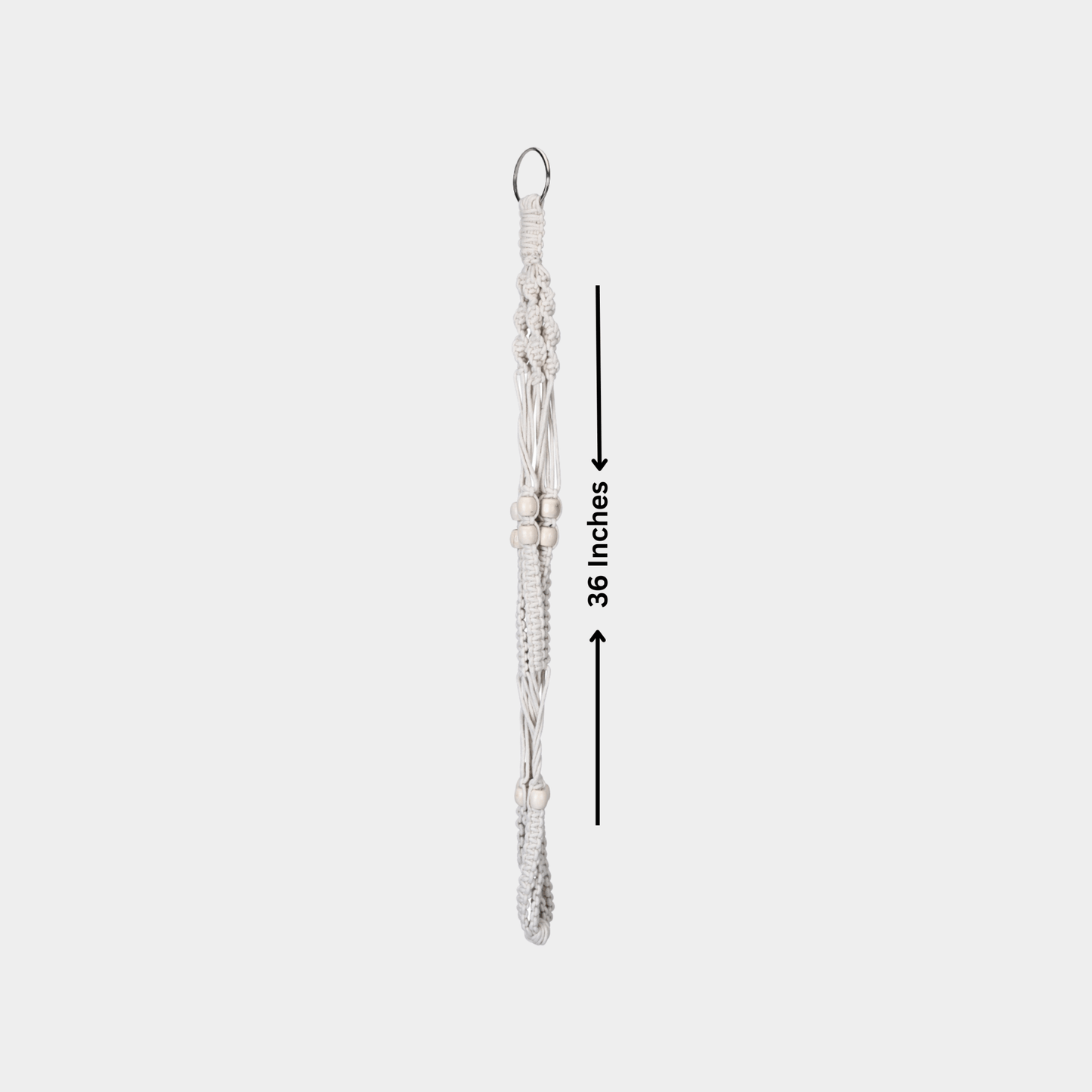 Macrame Cotton Plant Hanger with Wooden Beads | Stylish Indoor Decor - OIKO