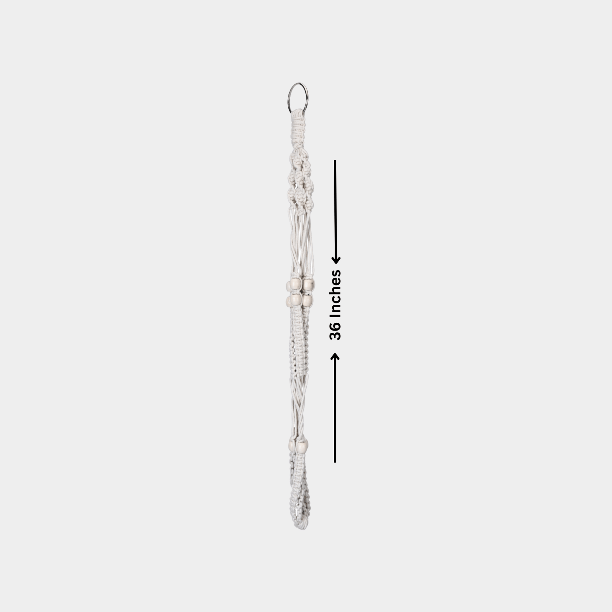 Macrame Cotton Plant Hanger with Wooden Beads | Stylish Indoor Decor - OIKO