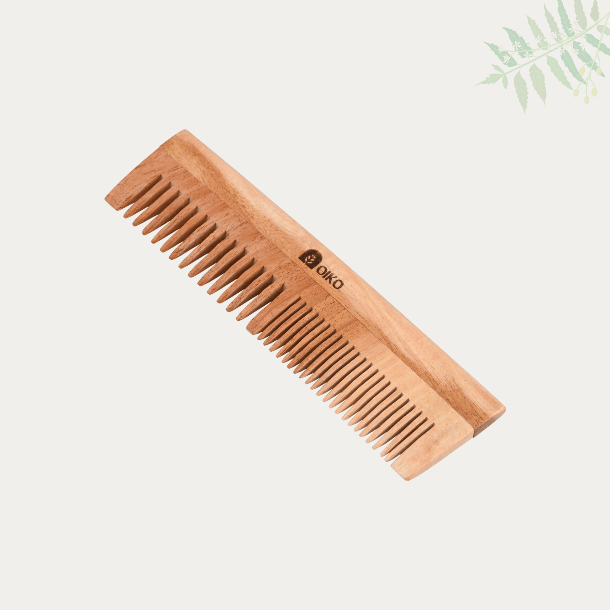 Neem wood Hair comb with narrow and wide tooth - OIKO
